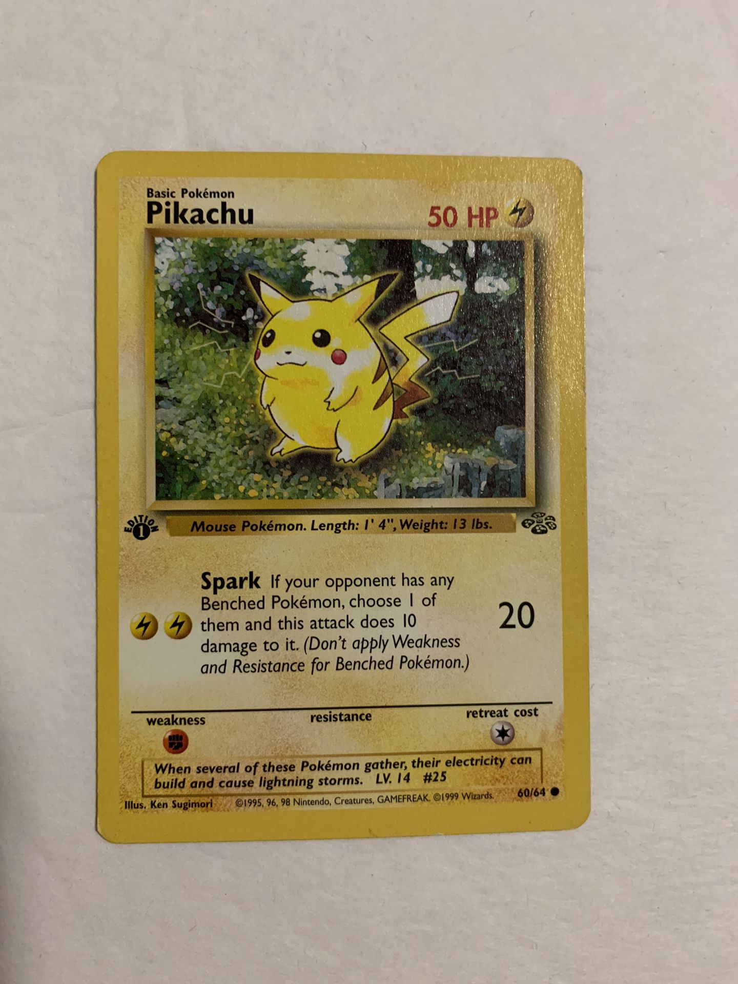 pokemon pikachu first edition stamped 1999 #60