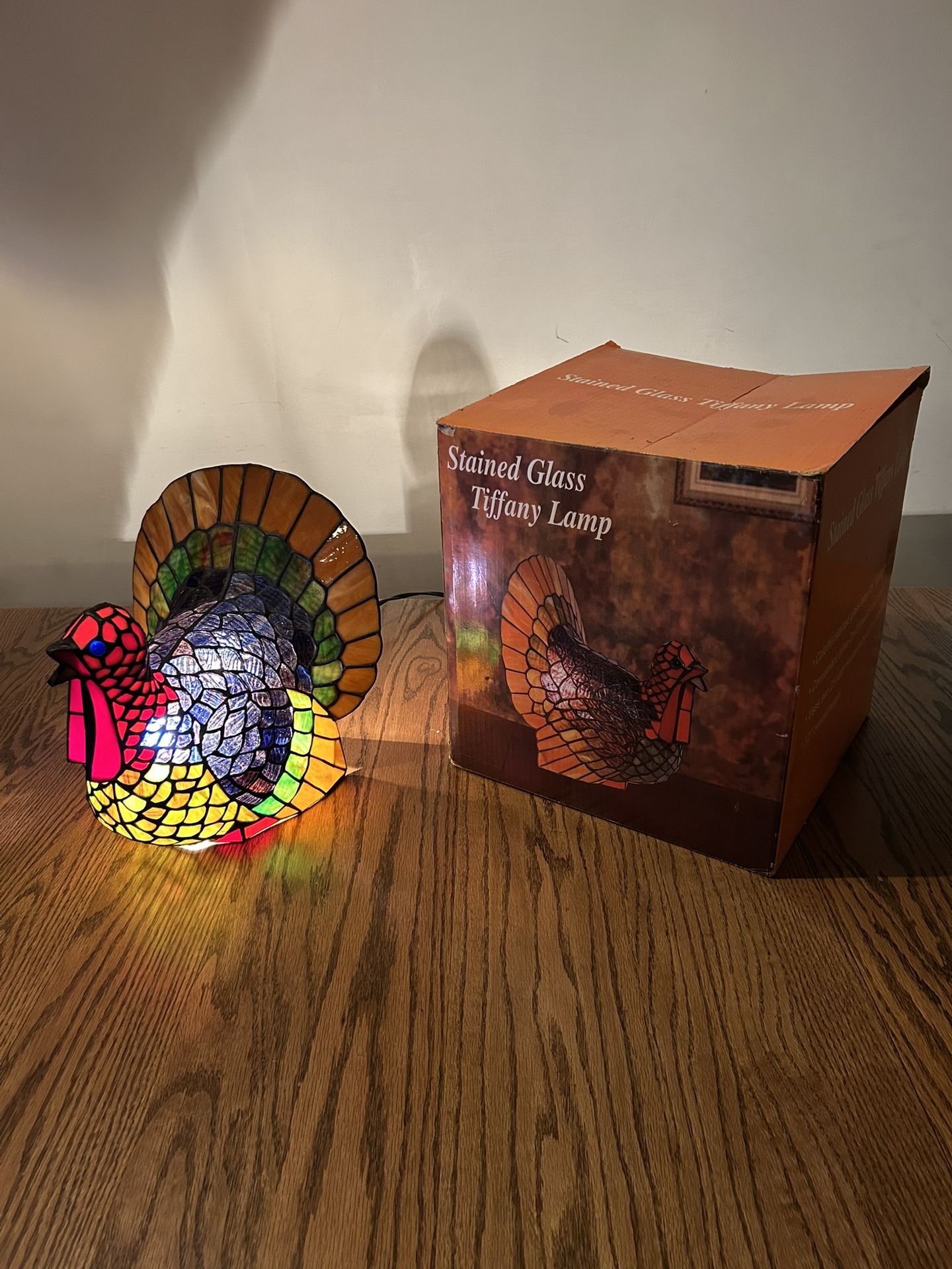 Stained Glass Tiffany Turkey Lamp