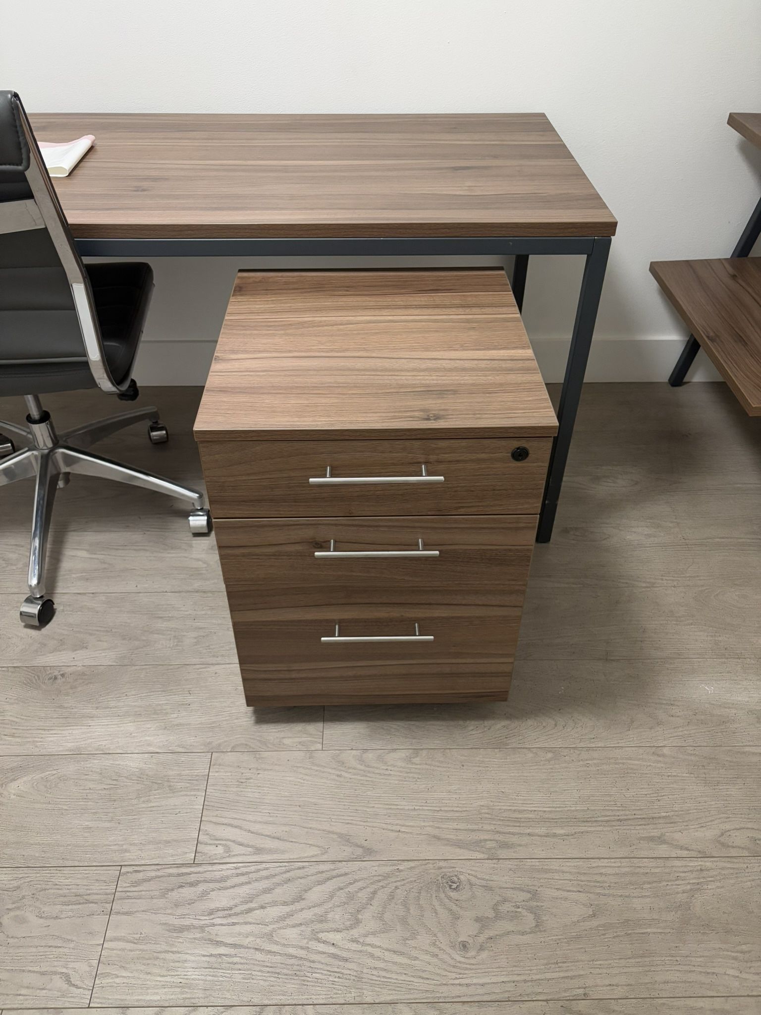 Desk, Drawers, And Shelf Set