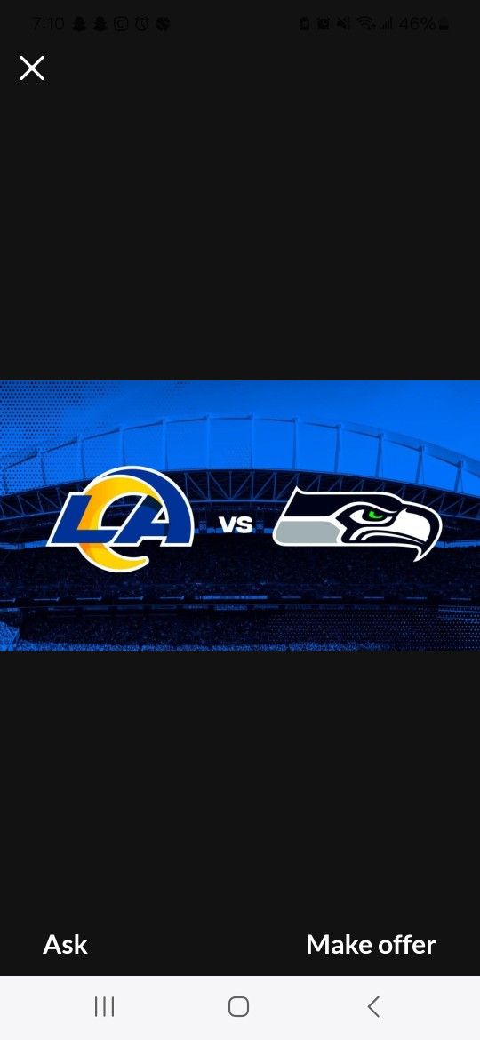 3 Tix For Seahawks Vs Rams