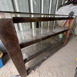 Tv Stand / Glass / 3 Shelves 