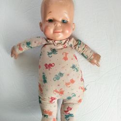Vintage Mattel Drowsy Baby Doll 1964 Kitty Cat Pajamas

