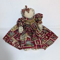 Doll Handmade Rag Doll Red Patchwork Gingerbread Cookie Cutter