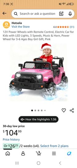 Brand New In Box Hotsolo Electric pink Ride On Car
