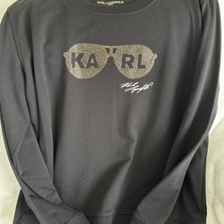 NEW Karl Lagerfeld Light Sweatshirt In Black Size M