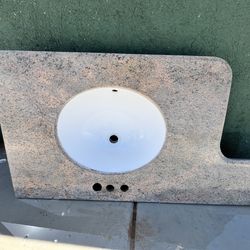 Granite countertop with sink