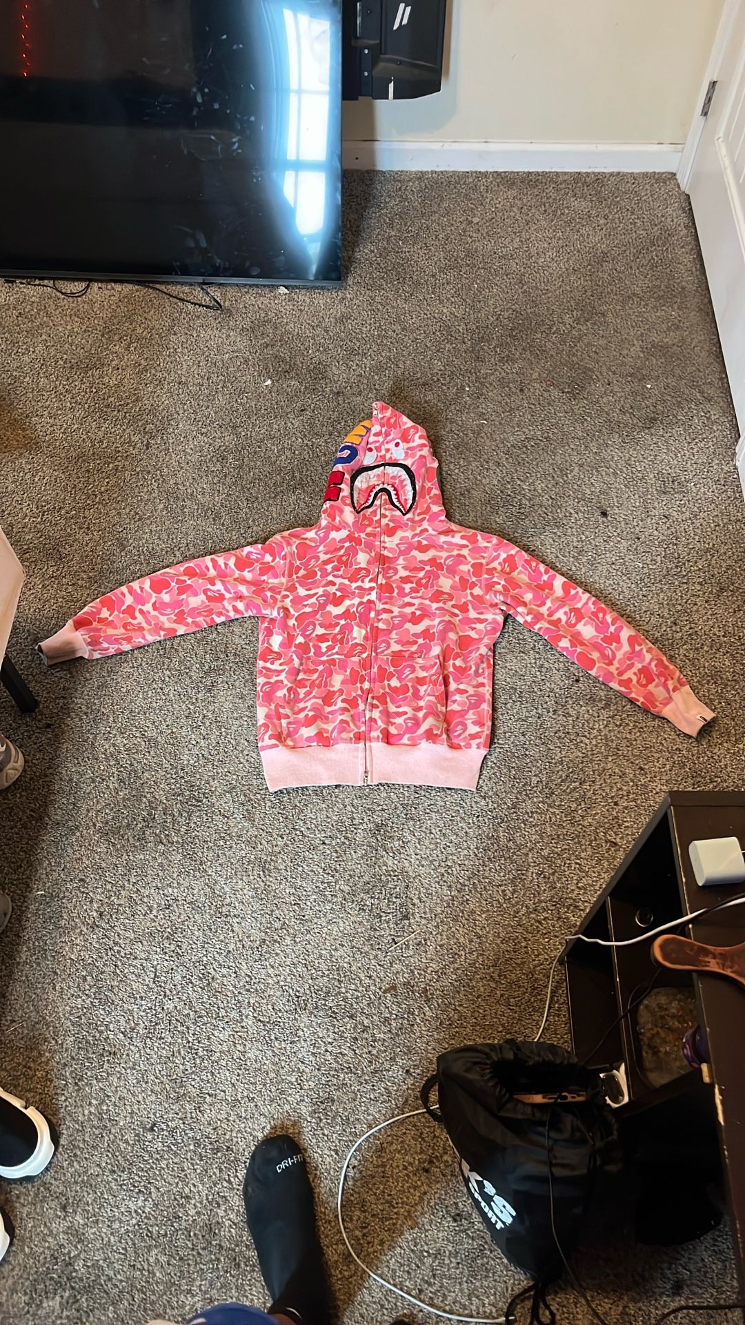 Pink bape hoodie