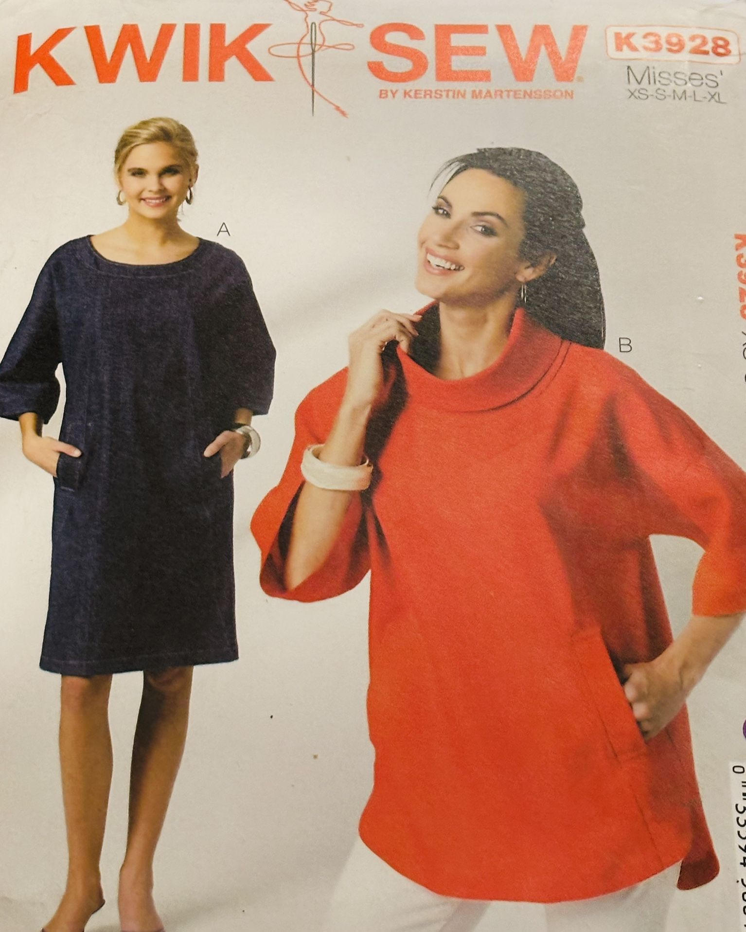 Dress Top Kwik Sew K3928 Sewing Pattern By McCalls Sizes XS-XL UNCUT