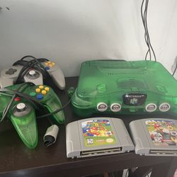 Nintendo 64 Clear Jungle Green Console 