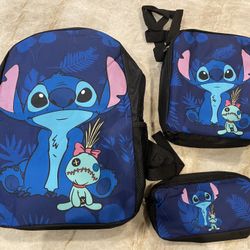 Lilo &Stitch School Backpacks Set+ Lunch Box+Pencil Case Cartoon for Kids