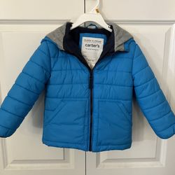 Carter’s Blue Puffer Winter Warm Coat jacket Fleece  Size 4T Boys
