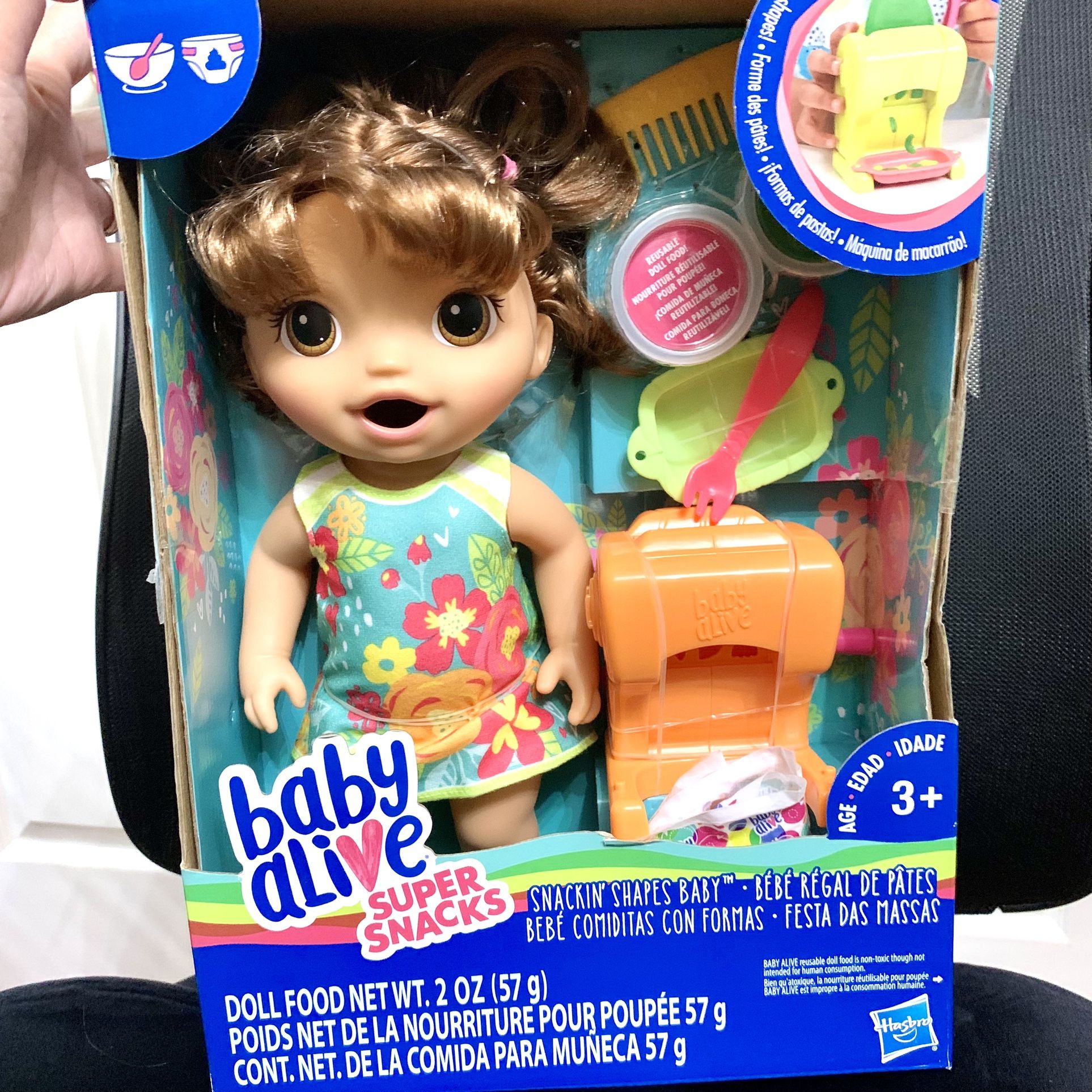 Hasbro Baby Alive Snackin’ Shapes Baby Brown Hair