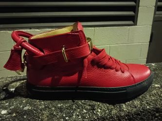 Buscemi mens high top shoes 18k gold plated hardware