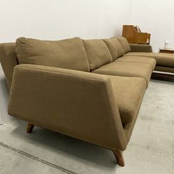 Nash Olive/Brown 3 Seat Section Couch With Chaise
