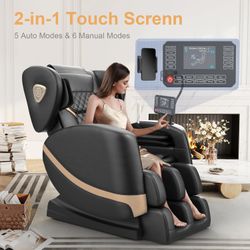Massage Chair Full Body, Zero Gravity Massage Chair with 10 Fix Rollers, Airbags, Heating, Foot Massage, Auto Modes, Bluetooth Speaker, Smart Screen C