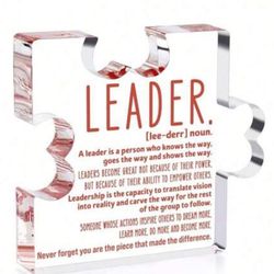 1PC Inspiring Sign, Acrylic Puzzle Shape Plaque, Gratitude Gift For Leade