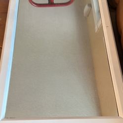 Medicine Cabinet with mirror white and brown 25.75” x 15” x 3.75”