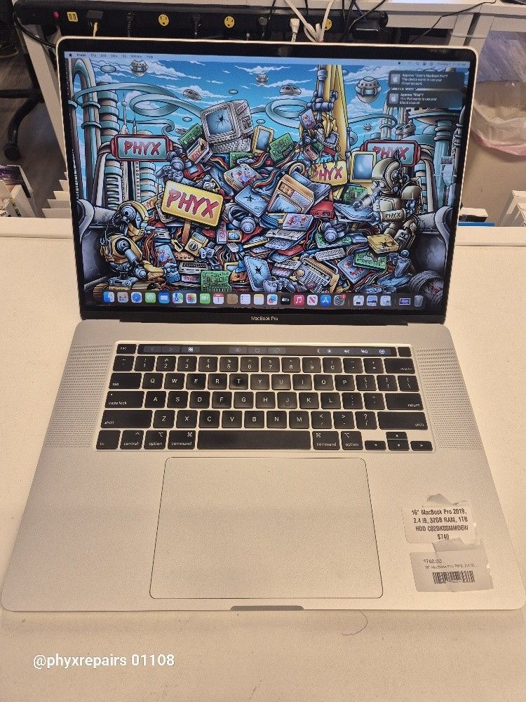 16" MacBook Pro 2019, 2.4 i9, 32GB RAM, 1TB HDD C02DK00MMD6W & New Battery $740