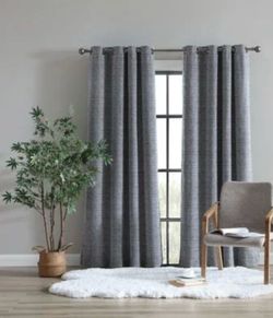 Ugg Gray Blackout Curtains with Black Rod