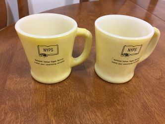 Fire King National Yellow Pages 2 piece mug set