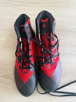 Adidas High-Top Basketball Sneakers Red Black