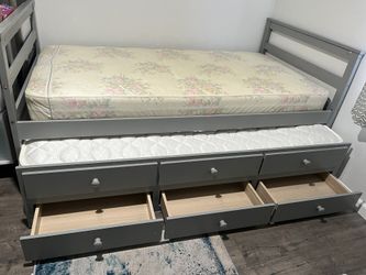 Twin Size Double Bed With Mattresses