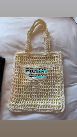 Tan croquet bag