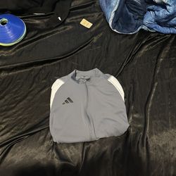 Adidas Zip Up Grey and Black Training Sweater