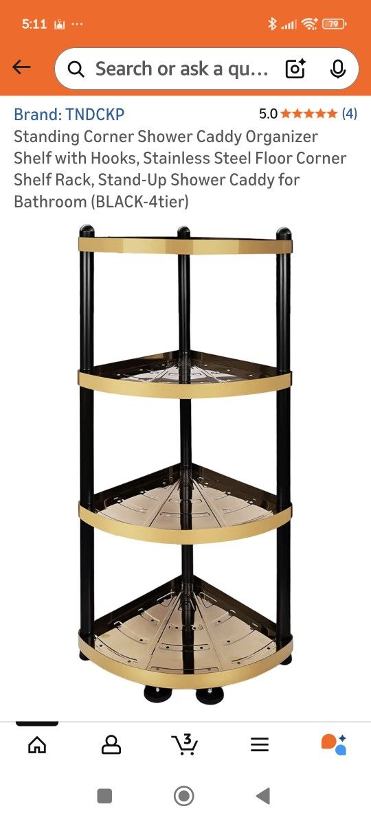 Corner Shower Organizer Shelf