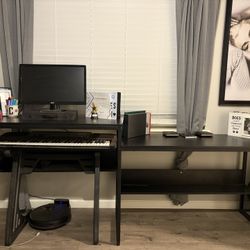 Black Two Person, Multi-height Desk