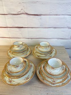 Meito China "Derby" 4 Place Setting Dish Set 28pc