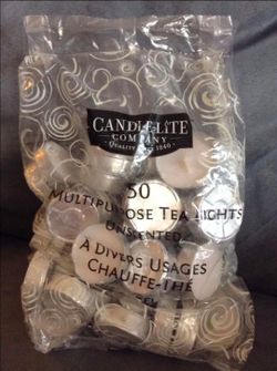 Candle-lite 50 Unscented Tea Light Candles