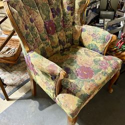 90’s floral pattern armchair