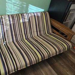 Futon fold out queen size bed couch sofa solid wood