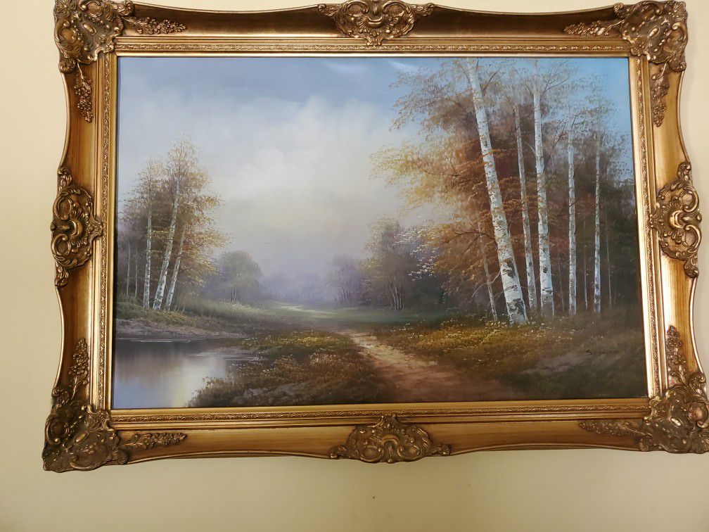 Picture and frame - painting on canvas