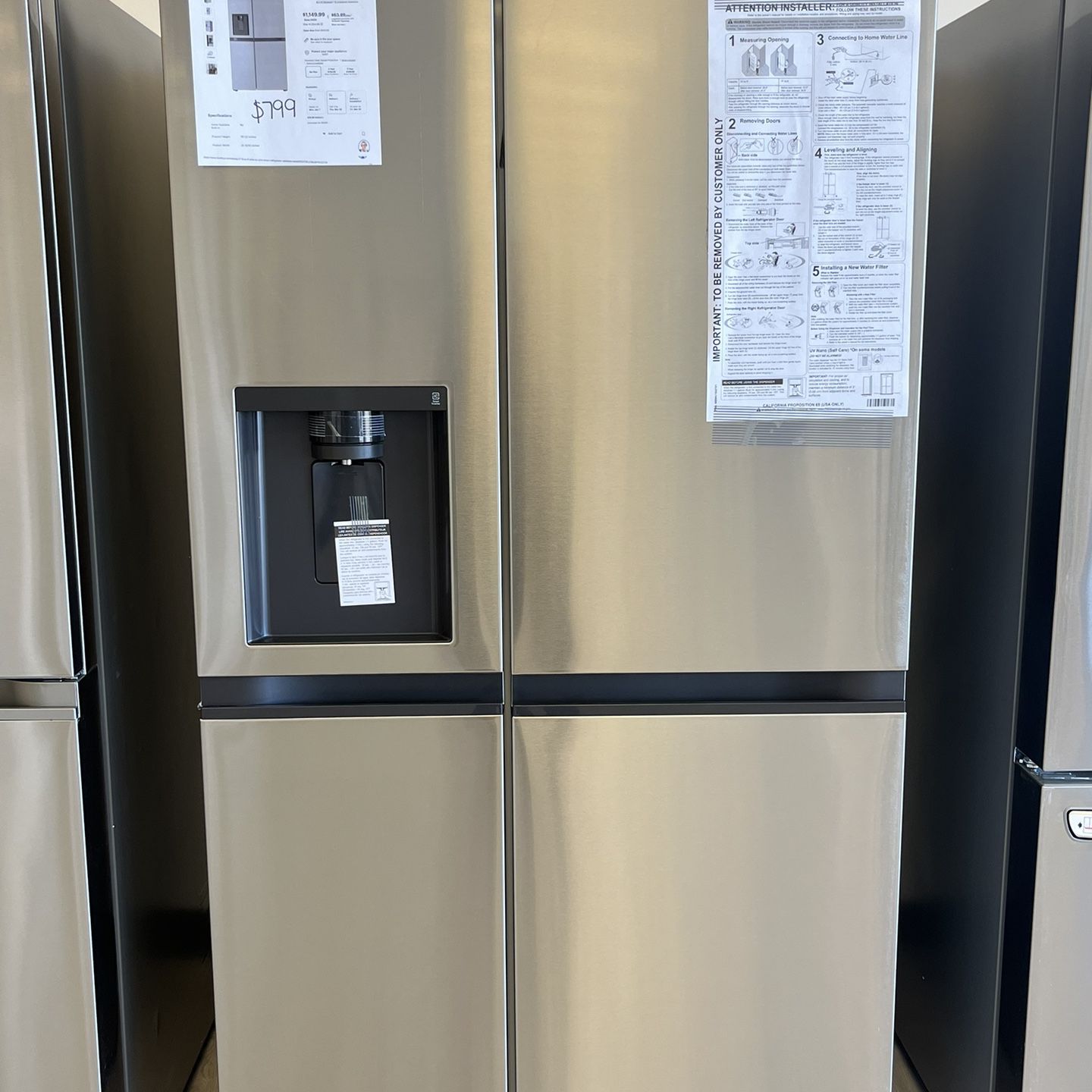 LG - 27.6 Cu. Ft. Side-by-Side Smart Refrigerator - Stainless Steel