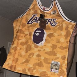 Mitchell N Ness HWC Lakers A Bathing Ape Jersey