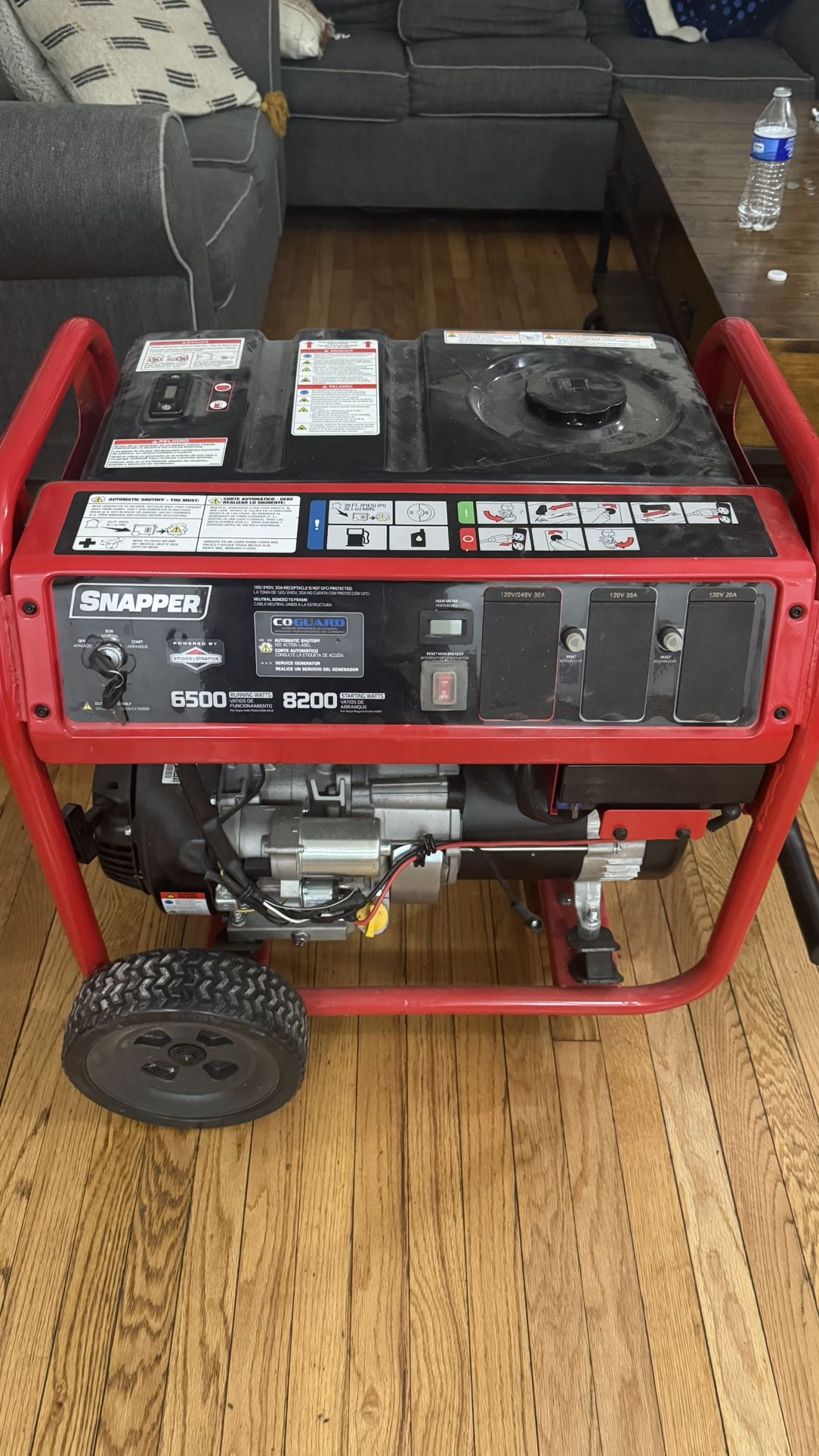 Snapper 6,500 Running. 8,200 Starting Watts