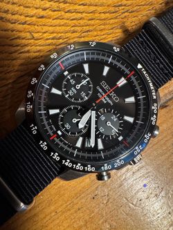 Seiko Chronograph Watch 40mm 6T63-00D0 black dial watch only