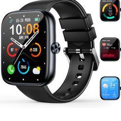 Smart Watch for Men Women, 1.83" HD Touchscreen Fitness Watch with Bluetooth Call&Message Notifications, 110+Sport Modes, 24/7 Heart Rate/Sleep Monito