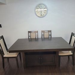 7 Piece Dark Wood Dining Set