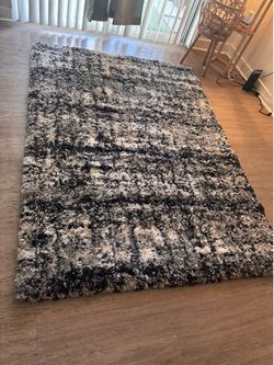 Set of 2 Modern Shag Rugs 5x7 ft – Black/Gray/Beige | Soft & Thick