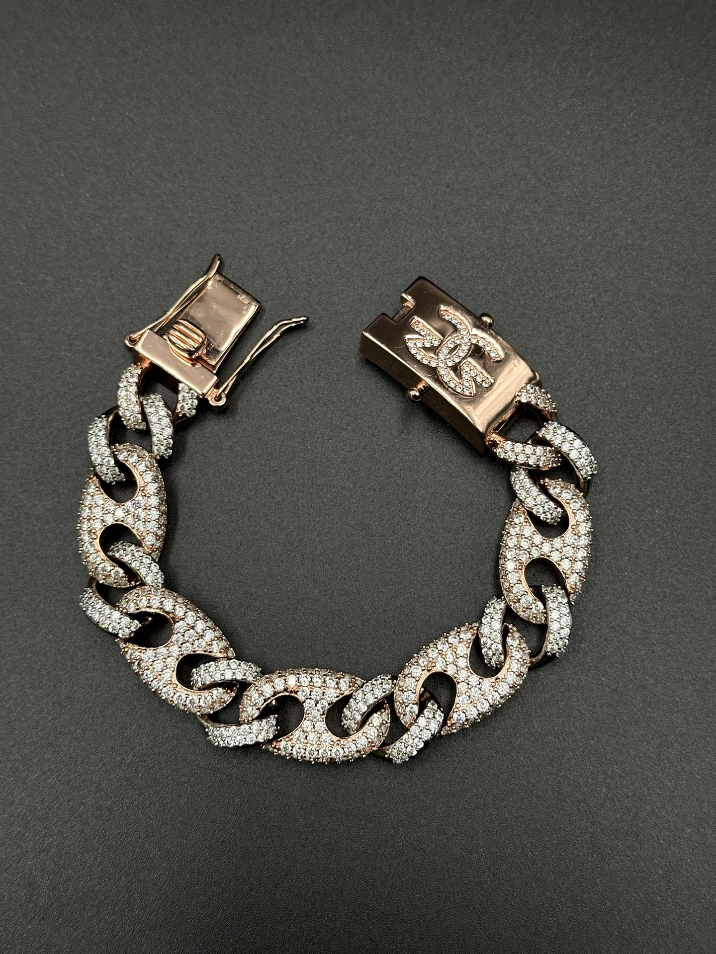 Diamond Puff Cuban Link Bracelet