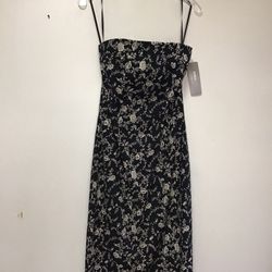 Women’s JONES & CO. Cotton/Lycra black & cream strapless lined stretch dress… Size-4