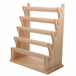 2 Multi-tier Jewelry Display Stand for Necklaces Bracelets and Bangles Sturdy Natural Wood Organizer for Use Trinket Storage