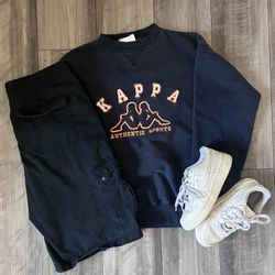 Navy blue Kappa sweatshirt with embroidered logo ★