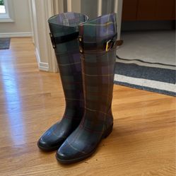 Rubber Boots, Laura Ashley Plaid Size 8