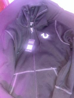 True Religion Black Zip-Up Hoodie