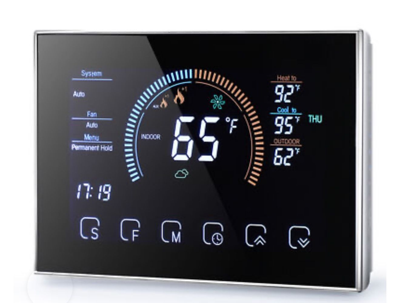 Wifi Smart Home Programmable Thermostat Heat Pump Fit For Google Home Alexa (no C-Wire Adapter)
