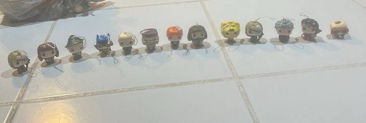 collection of mini-figurines from the Kinder Joy x Funko Pop! Harry Potter collaboration set (released around 2024), featuring chibi-style character f